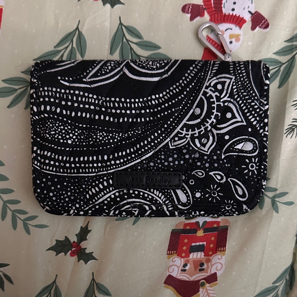 Vera Bradley Black and White Paisley Pouch
